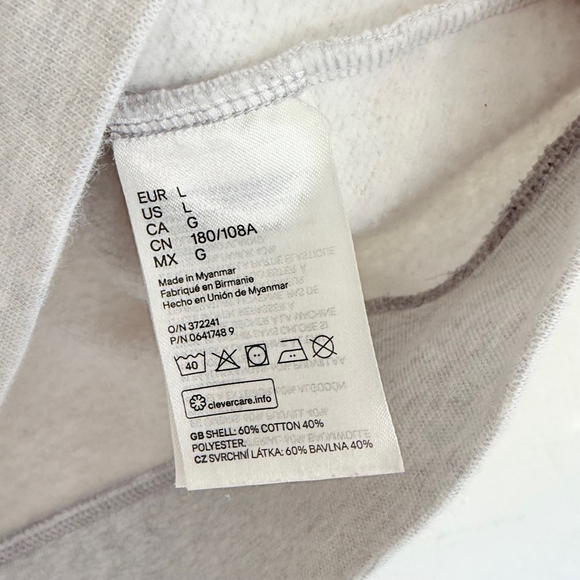 H&M Men's Gray “The Original” Sweatshirt Size Large - Picture 4 of 6